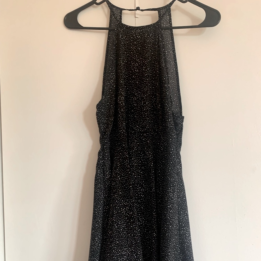 Black & White Polka Dot Open Back Dress